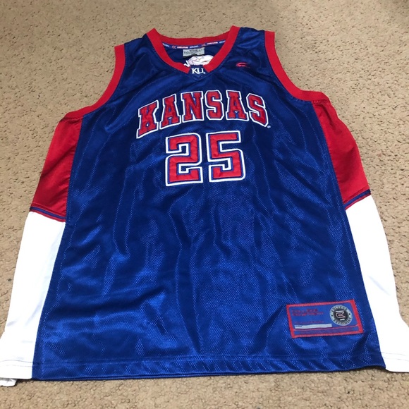 NCAA Kansas Jayhawks #25 Color Blue Size Large - Picture 1 of 7